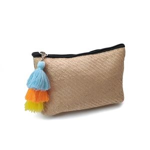 Nordstrom boho cloth zip pouch tassel cosmetic bag